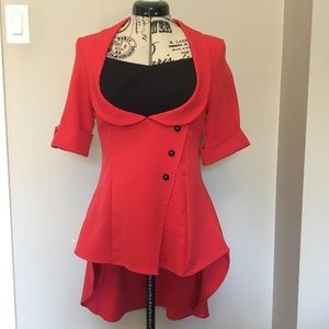 Bold Red High-Low Shirt